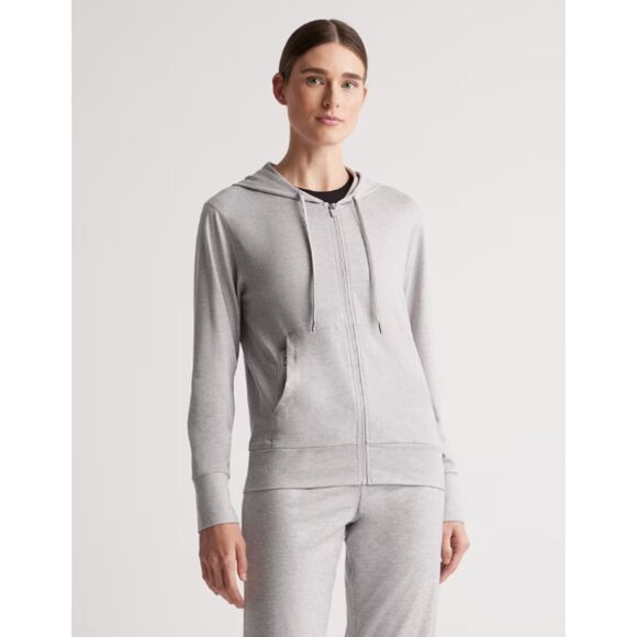Quince Jackets & Blazers - NWOT Quince Flowknit Full Zip Hoodie Women’s Small Heather Grey